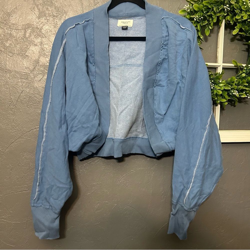 American Eagle Outfitters Blue Cropped sweater cardigan XL